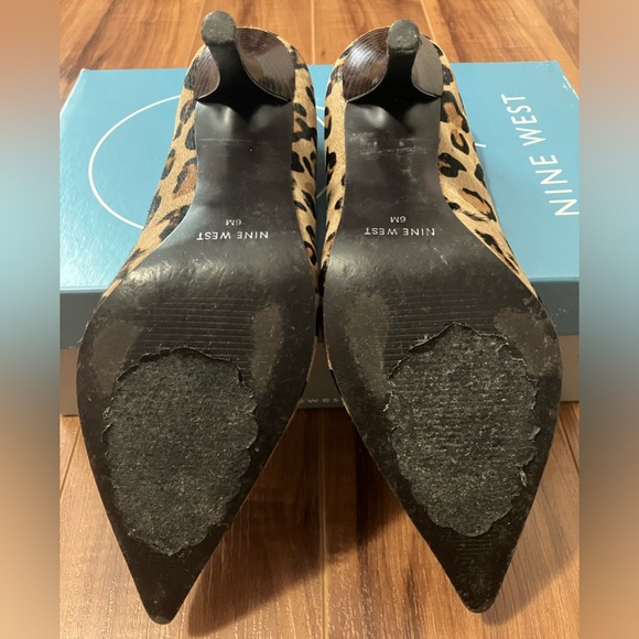 Nine West| Freda Leopard Print Fur Genuine Leather Heels - Picture 11 of 12